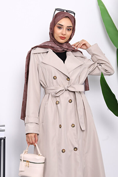 İmajButik Μακρύ παλτό με διπλό γιακά και επιλέκτρια απόλετα