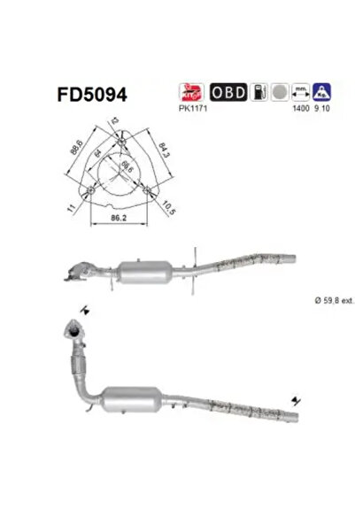 As Filtru Funingine/Particule Sist.De Esapament Ford Transit Bus/Transit Caro...