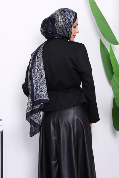 İmajButik Μαύρο κοντό μπουφάν με γιακά σαλιάρα Scuba Puff