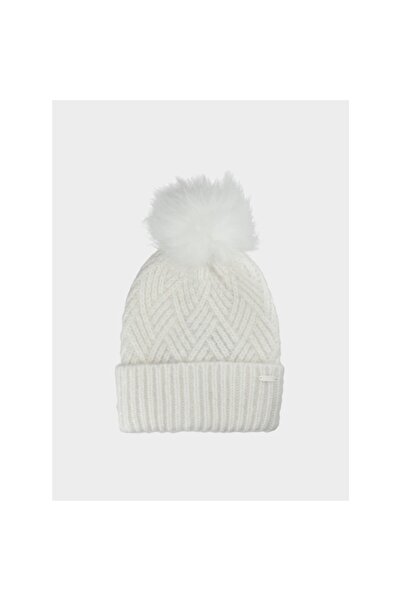 4F Căciulă de iarnă pentru fete cu pompom F419 bej, mărime universală