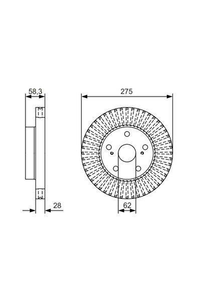 Bosch Disc Frana Toyota Hilux 7 Pick-Up/Hilux 7 Platou / Sasiu/Hilux 8 Pick-Up