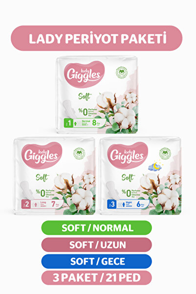 giggles Lady Lady Soft Hijyenik Ped Mix Paketi 21 Adet