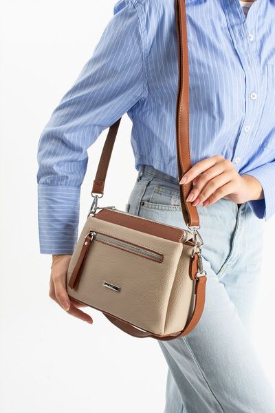 H&D COLLECTİON 7 Compartments, 2 Straps, Shoulder and Crossbody Bag, Lined, Suitable for Daily Use
