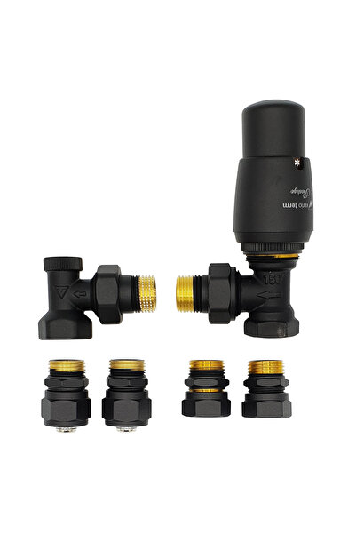 Other Set de robinet termostatic cu unghi negru cu fitinguri PEX și Cu