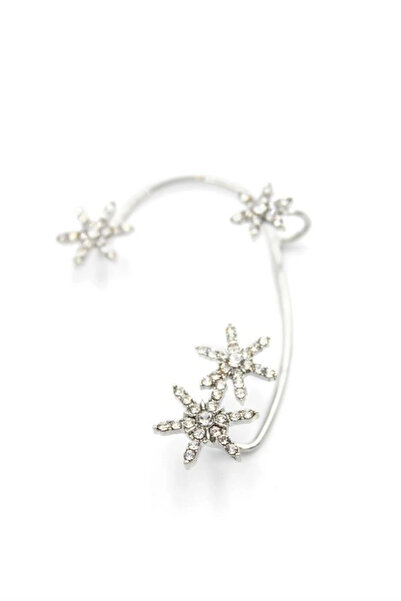 HarmonyAura أقراط ليتاتريند على شكل زهرة - فضية