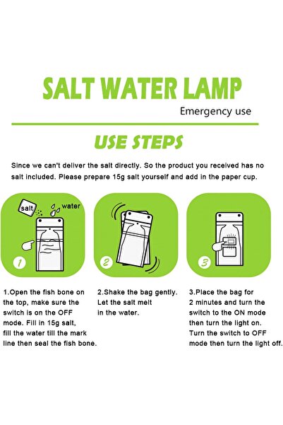 Fipka VKOSHA Salt Water Lamp Emergency Lighting Outdoor Lamp No Battery Pollution-Free Environmental Prote