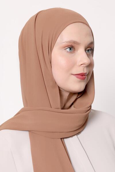 Levidor Kahve Büyük Hijap Şifon Şal