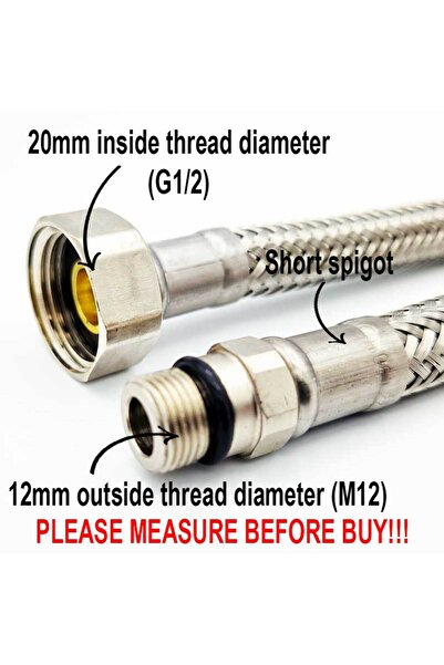 Other Flexible steel braided hose M12x1/2" length 30 cm