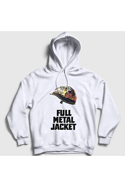 Presmono Unisex White Movie Cinema Full Metal Jacket Hooded Sweatshirt 577690Tt