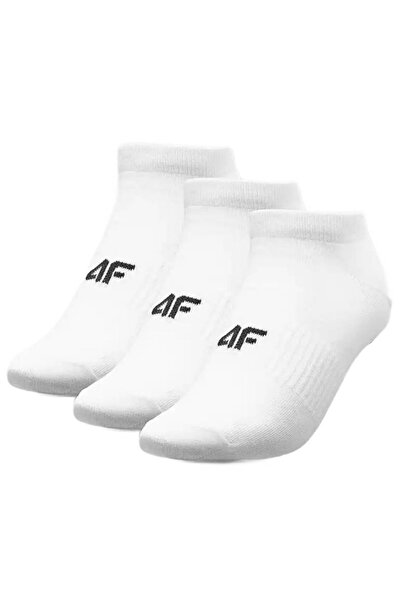 4F Set of 3-pair unisex cotton white ankle socks 39/42 EU