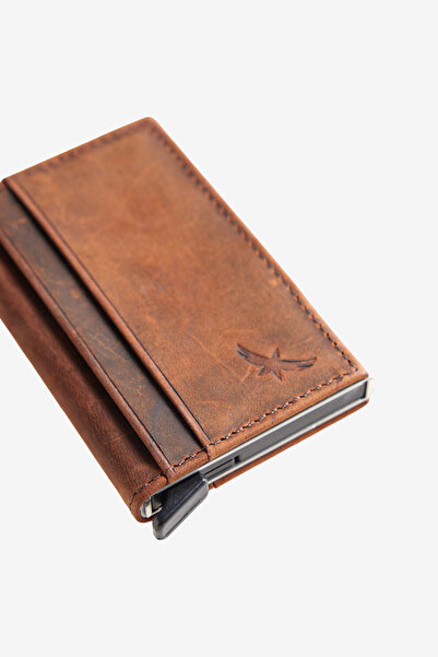 ALTINYILDIZ CLASSICS Erkek Taba Mekanizmalı %100 Deri Kartlık