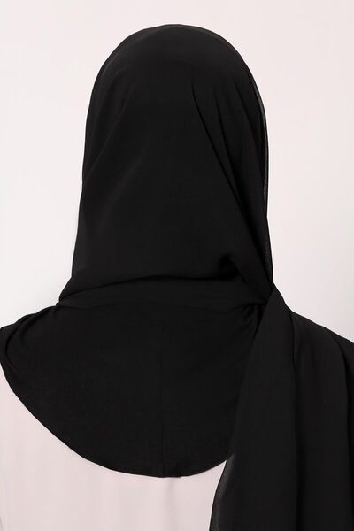 Levidor Black Large Hijab Chiffon Shawl
