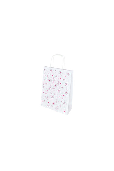 Papette Set 100 buc Pungă Hârtie Kraft cu Model Floral Pink Bubble 18 x 24(H) x 7cm
