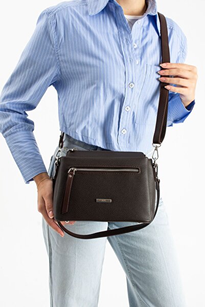 H&D COLLECTİON حقيبة كتف وحقيبة كروس مبطنة بـ 7 أقسام و2 حزام مناسبة للاستخدام اليومي