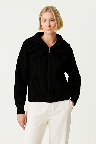 HAKKE Geniş Kalıp Devrik Yaka Fermuarlı Triko HIRKA