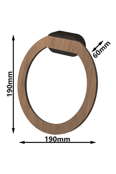 Other Suport rotund pentru prosoape Bergen, negru/lemn
