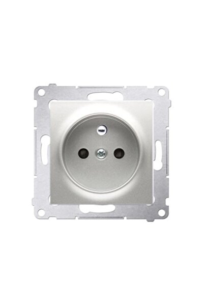 Other Priză cu împământare Simon54 argintie mată cu obturatoare