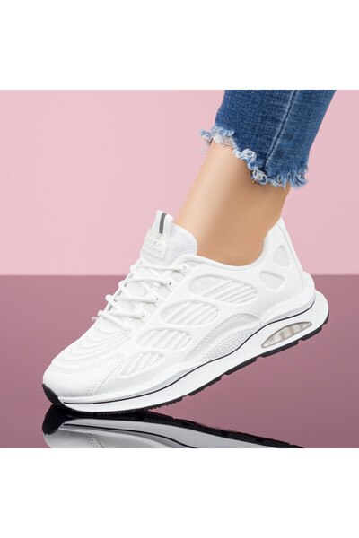 Modlet.ro Women's white lace-up sport shoes MOD07877