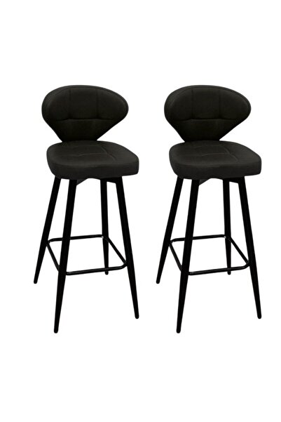 smart home Café chair set consisting of two chairs with sturdy iron legs & comfortable padded seat, 45x45x77cm