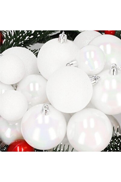 SERSIMO Christmas bauble set, 30 pieces, 3 models, 4/5/6cm, white