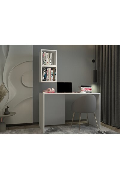 nettrends.net the new trend of shopping Duvar Raflı Alt Dolaplı Masa + Dikey 2’li Küp Raf – Çalışma Masası Beyaz-NRG-CMS-1013
