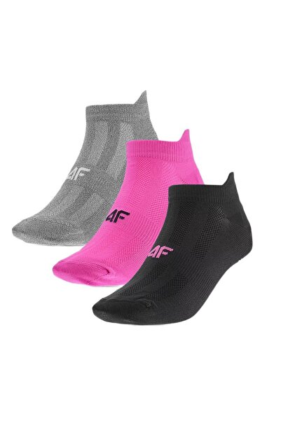 4F Set of 3-pair women's cotton multi ankle socks 35/38 EU