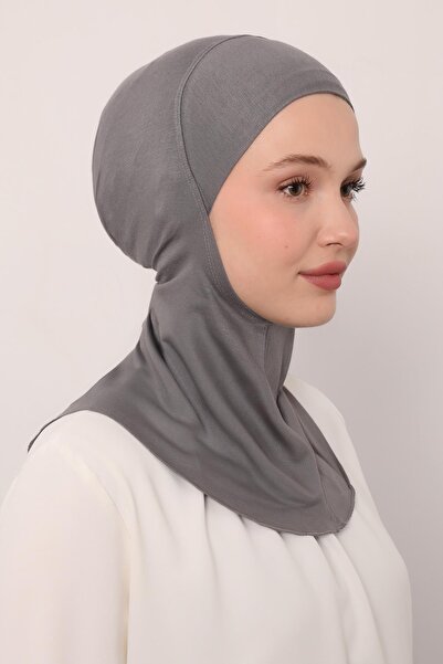 Levidor Gray Hijabchi Bonnet with Neck Collar