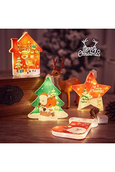Flippy Warm White Hanging Light Christmas House Decoration with Reindeer, 11.5 x 9.7 cm