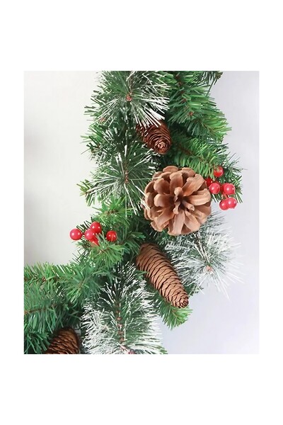 Flippy Χριστουγεννιάτικη γιρλάντα Flippy, τεχνητό δέντρο με κράνμπερι και κουκουνάρια, 180 εκ., πράσινη