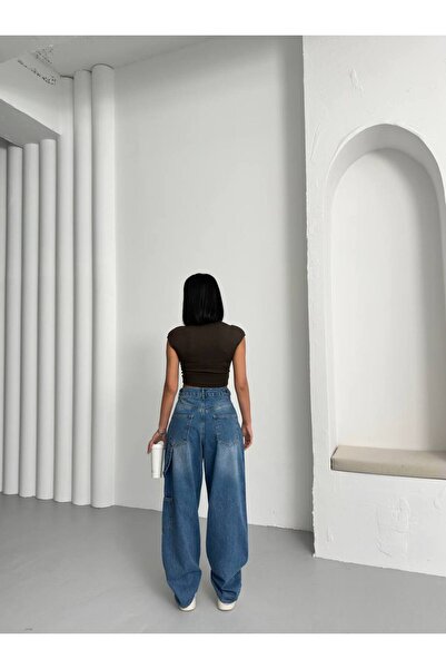 WEELONG Yan Kemerli Cep Detaylı Baggy Pantolon