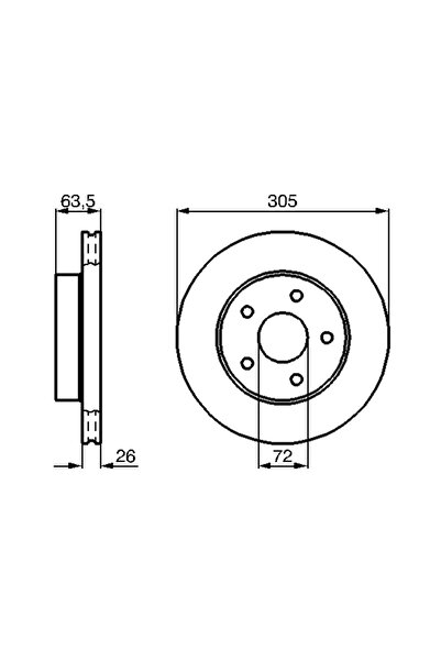 Bosch Спирачен диск Jeep Grand Cherokee 2/Grand Cherokee 3/Grand Cherokee 4