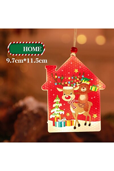Flippy Warm White Hanging Light Christmas House Decoration with Reindeer, 11.5 x 9.7 cm
