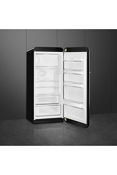 SMEG 50’s Retro Style Aesthetic Freestanding Refrigerator with Freezer Compartment, Black