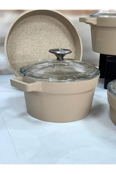 AROW Harmony 7 Piece Cast Iron Cookware Set Kumbeji̇ Tkebt Beige