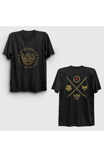 Presmono تي شيرت أسود للجنسين مطبوع عليه Ghost Of Tsushima 577088tt