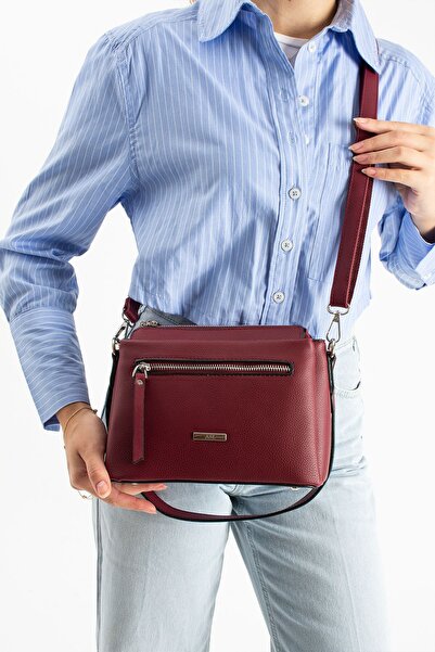 H&D COLLECTİON 7 Compartments, 2 Straps, Shoulder and Crossbody Bag, Lined, S...