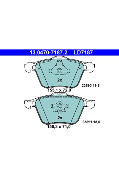 Ate Set Placute Frana Frana Disc Volvo S60 1/S80 1/V70 2 1998-2014