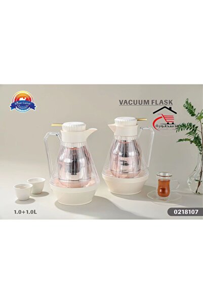 royal_camel 1+1 liter transparent tea and coffee thermos set