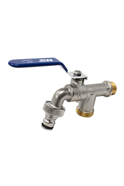Other Robinet dublu de grădină 1/2"x3/4"x3/4" cu racord rapid