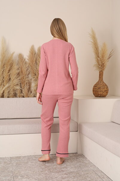 Miss Dünya Lissa Yumoş Dokulu Emzirmeye Uygun Ayarlanabilir Bel Detaylı Hamile ve Lohusa Pijama Takımı