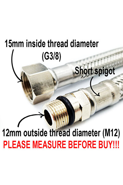 Other Furtun flexibil din oțel împletit 3/8"xM12, lungime 100 cm