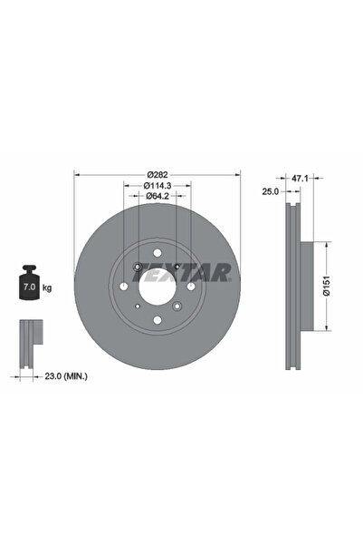 TEXTAR Disc Frana Honda Accord 6