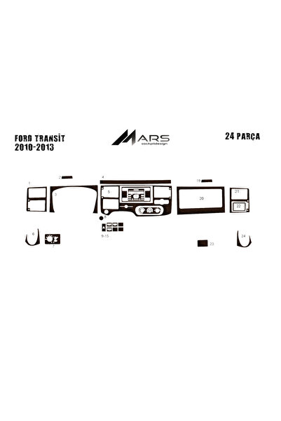 Marscockpitdesign Ford Transit Konsol-Torpido Kaplama 2010-2014 22 Parça