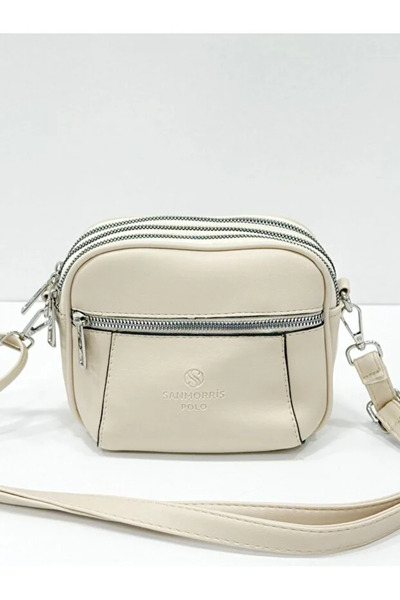 Sanmorris Women's Cream Crossbody Shoulder Bag