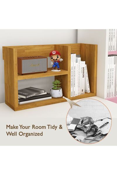 Mahmayi Office Bookcase Easy Accessibility, Bookshelf for Home and Workplace - Light Walnut