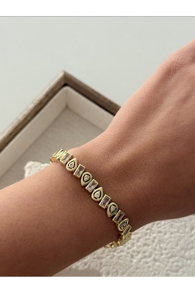 Vi store Çelik Damla Model Baget Taşlı İthal Bileklik