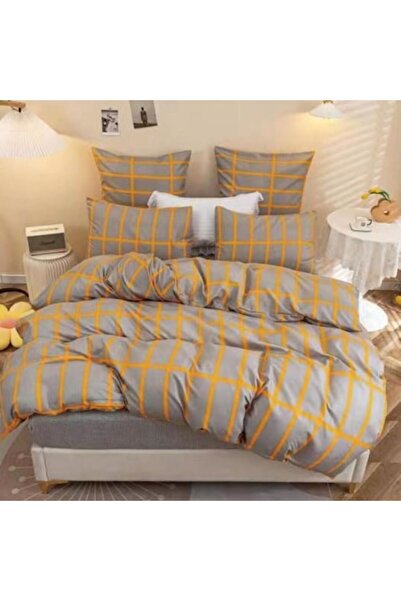 Casa de Vis Set double bed linen, satin cotton, 220 x 230 cm, 4 pieces, multicolor,