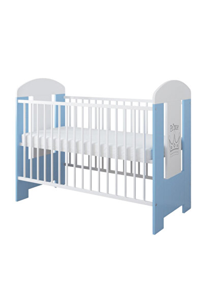 Nichiduta Patut din lemn MDF Ptilou Blue Prince cu sistem 3 bare detasabile, ...