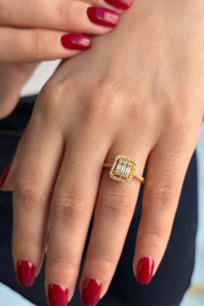 Utku Kuyumculuk 22 AYAR BAGET TAŞLI YÜZÜK