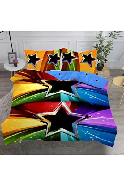 Casa de Vis Double bed linen set, satin cotton, 220 x 230 cm, 4 pieces, multicolor, Casa de Vis, D-020
